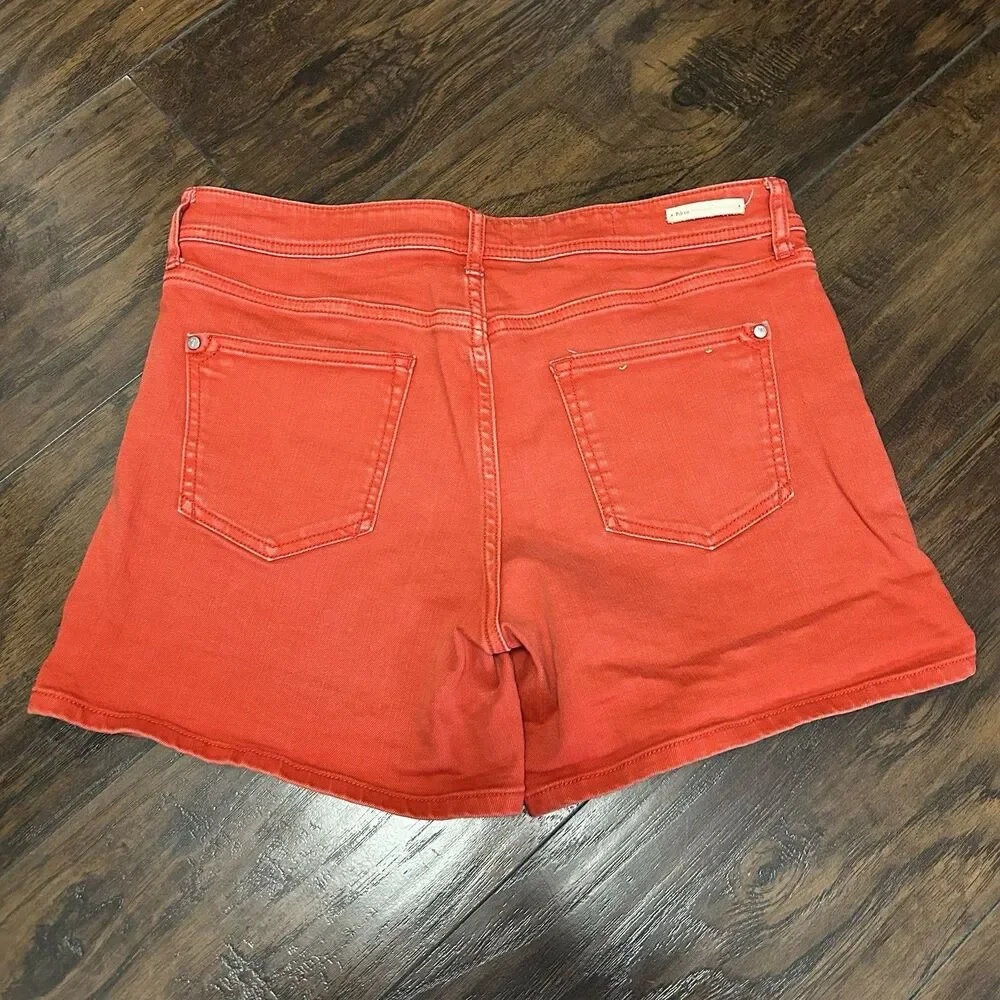 Pilcro By Anthropologie Shorts Womens 28 Hyphen Washed Red Denim OB653662 - Picture 9 of 10